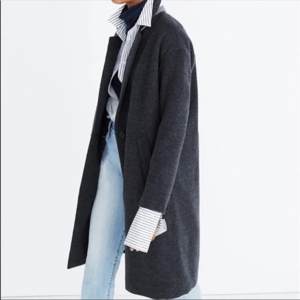 Madewell Monsieur Coat in Dark Gray - Picture 2 of 15